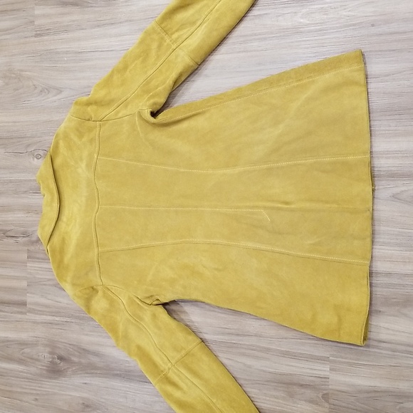 Katharine Hamnett Denim Lined 3 Button Suede Jacket Vintage 90s Women's - Picture 11 of 12